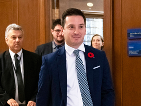 Simon Jolin-Barrette, Minister of Immigration, Diversity and Inclusiveness, arrives at the Quebec legislature to unveil new measures, including a values test for immigrants, Oct. 30, 2019