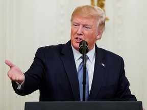 U.S. President Donald Trump speaks at the White House on Oct. 30, 2019.