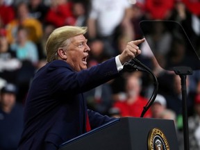 U.S. President Donald Trump holds a campaign rally in Minneapolis, Minnesota, U.S., October 10, 2019.