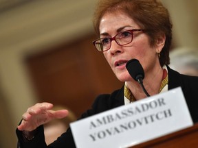 Former US Ambassador to the Ukraine Marie Yovanovitch testifies before the House Permanent Select Committee on Intelligence as part of the impeachment inquiry into US President Donald Trump, on Capitol Hill on November 15, 2019 in Washington DC.