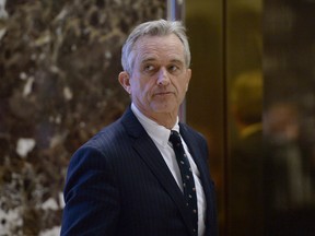 Robert F. Kennedy Jr., son of former U.S. Senator Robert F. Kennedy, arrives in the lobby of Trump Tower in New York, U.S., on Tuesday, Jan. 10, 2017.