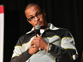 T.I. speaks onstage during Netflix Presents Rhythm+Flow Atlanta screening at Clark Atlanta University on Oct. 08, 2019 in Atlanta, Georgia.