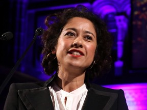 Journalist and broadcaster Samira Ahmed talking during the London Autumn Season launch at the Natural History Museum on Aug. 31, 2017 in London, England.