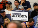 Wexit Alberta supporters at a rally in Calgary for the separatist group seeking federal political party status, Nov. 16, 2019.