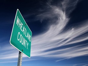 The sign to Wheatland County, the heart of Alberta, currently in the throes of a potential Wexit.