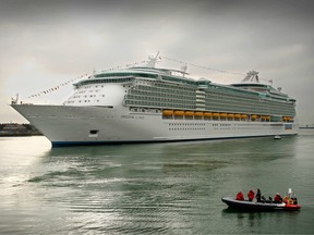 The Royal Caribbean International owned 'Freedom of the Seas' comes in to dock at Southampton harbour, Saturday April 29, 2006.