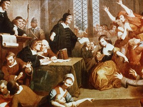 This photo from the Salem Witch Museum shows the trial of George Jacobs.