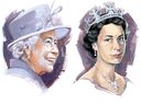 Der Monarch, Queen Elizabeth II.  Illustration von Kagan McLeod