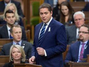 Conservative leader Andrew Scheer gives his response to the Speech from the Throne, Dec. 6, 2019 in Ottawa.