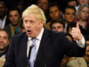 Britain’s Conservative party leader Boris Johnson speaks during a campaign rally in East London on Dec. 11, 2019.