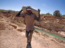 A man works at a cobalt pit in Lubumbashi, Democratic Republic of Congo.