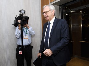 New Brunswick Blaine Higgs arrives for a meeting of the Council of the Federation, which comprises all 13 provincial and territorial premiers, in Mississauga, Ont., on Monday, December 2, 2019. Ottawa says New Brunswick's proposed carbon tax passes the federal smell test.THE CANADIAN PRESS/Nathan Denette