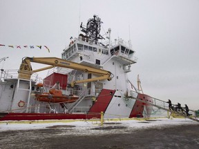 The CCGS Captain Molly Kool is presented to the media after undergoing refit and conversion work at the Davie shipyard, Friday, December 14, 2018 in Levis, Que. The fate of the Canadian Coast Guard's next heavy icebreaker has been wrapped in mystery since the federal government quietly removed the $1.3-billion project from Vancouver shipyard Seaspan's order book in May.