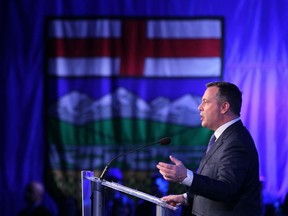Alberta Premier Jason Kenney delivers his address to the Alberta United Conservative Party annual general meeting in Calgary, Alta., Saturday, Nov. 30, 2019. The fall sitting of the Alberta legislature has wrapped up, delivering 16 bills including a budget while serving up acrimony, controversy, and even a dash of pettiness as the two parties fought Thursday over booking a room.