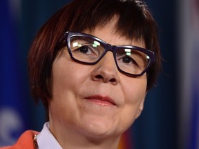 Cindy Blackstock, Executive Director of First Nations Child and Family Caring Society holds a press conference on Parliament Hill in Ottawa on Thursday, Sept. 15, 2016, regarding First Nations child welfare. Advocates for children and First Nations say the federal government hasn't provided funding for or details about extensive child-welfare changes coming next month and they suggest vulnerable children will suffer.