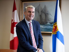 Premier Stephen McNeil answers questions at a year-end media interview in a meeting room at the Office of the Premier in Halifax on Wednesday, Dec. 18, 2019.