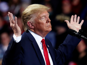 U.S. President Donald Trump during a campaign rally in Battle Creek, Michigan, Dec. 18, 2019.