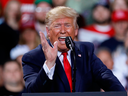 At the same time he was being impeached, U.S. President Donald Trump was speaking at a campaign rally on Dec. 18, 2019, in Battle Creek, Michigan.