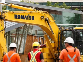 Edmonton Valley Line LRT construction is seen underway at 100 Street and 102 Avenue in a file photo from June 10, 2019.