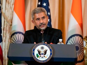 Indian Foreign Minister Subrahmanyam Jaishankar participates in a press conference in Washington, D.C., on Dec. 18, 2019. He will be making an official visit to Canada on Dec. 19 and 20.