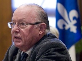 Former Quebec premier Bernard Landry speaks at a press conference in Montreal Monday, October 19, 2009.