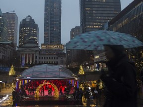 The skating rink at Robson Square is pictured in downtown Vancouver, B.C., Monday, December 30, 2019.