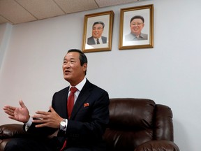 North Korean ambassador to the United Nations Kim Song speaks during a news conference in New York, U.S., October 7, 2019.