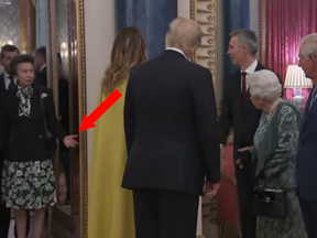 The queen was hosting Trump and other world leaders, who are in London for a NATO leaders summit, when an exchange between her and her daughter was caught on camera.