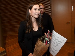 The candidate for the next prime minister of Finland, Sanna Marin, after the SDP's prime minister candidate vote in Helsinki, Finland, December 8, 2019.