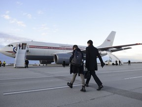 Prime Minister Justin Trudeau and son Xavier depart Ottawa on Monday, Dec. 2, 2019. Trudeau flies to London today to celebrate the 70th birthday of the NATO military alliance, which is facing questions and uncertainty about how to deal with Russia, China -- and its own internal divisions.