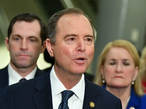Lead House Manager Adam Schiff speaks to the press at the U.S. Capitol in Washington, DC, January 22, 2020.