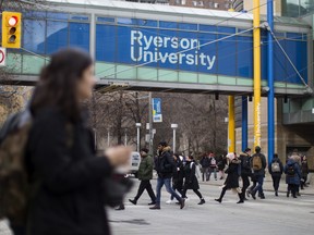 A general view of the Ryerson University campus in Toronto, is seen on Thursday, January 17, 2019.