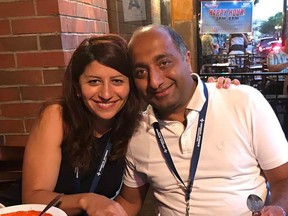 Victims of the Ukraine International Airlines crash in Iran, University of Alberta professors Mojgan Daneshmand and Pedram Mousavi, pose in an undated family photo in Edmonton, Alberta.