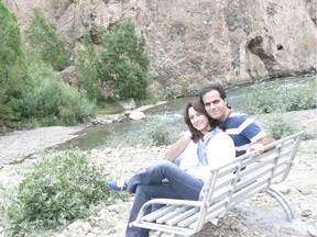 Facebook photo Roja Azadian, Tehran crash victim with husband Mohsen Ahmadipour