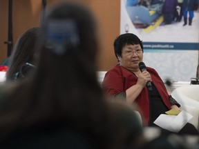 Rebecca Kudloo, President of the Pauktuutit Inuit Women of Canada, speaks during an Inuit panel in relation to Missing and Murdered Indigenous Women and Girls held Thursday, January 16, 2020 in Ottawa.