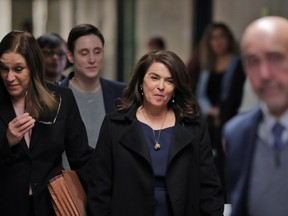 Witness Annabella Sciorra arrives after a lunch break to testify in the case of film producer Harvey Weinstein at New York Criminal Court during his sexual assault trial in the Manhattan borough of New York City, New York, U.S., January 23, 2020.