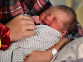 Jayden and Bailey Baker welcomed their 2020 New Year's baby, Madilynn, 7 pounds 4 ounces, at 12:36 AM at the Grey Nuns Community Hospital in Edmonton, January 1, 2020.