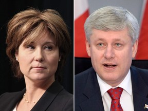 Former B.C. premier Christy Clark and former prime minister Stephen Harper.