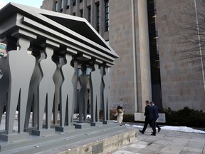 The Ontario Superior Court building is seen in Toronto on Wednesday, Jan. 29, 2020. The Crown called for 12-year sentences for a bar owner and his manager convicted of the violent, videotaped and lengthy gang-sexual assault of a 24-year-old woman in 2016 in the downtown pub.