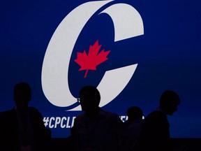 Supporters take their seats during the opening night of the past federal Conservative leadership convention in Toronto on May 26, 2017. The party will be announcing a new leader on June 27, 2020.