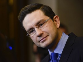 Conservative Finance Critic Pierre Poilievre responds to the federal economic and fiscal update on Parliament Hill in Ottawa on Monday, Dec. 16, 2019.