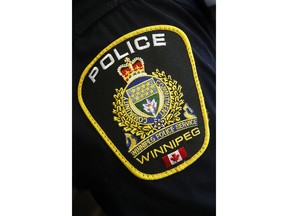 Photo of a Winnipeg Police Service shoulder badge on an officer in Winnipeg Tuesday, November 5, 2019.