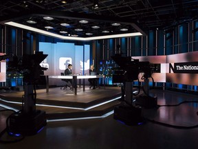 New CBC The National news anchors Ian Hanomansing, left, and Adrienne Arsenault rehearse a news cast in Toronto on Wednesday, November 1, 2017. The CBC is making changes to the four-host format of its flagship newscast "The National" in response to feedback from viewers.