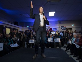 Former federal cabinet minister Peter MacKay speaks before a campaign stop for Conservative Leader Andrew Scheer in Little Harbour, N.S., on October 17, 2019. Former federal cabinet minister Peter MacKay is to announce his candidacy today for the leadership of the federal Conservative party. MacKay, who served in a number of portfolios under prime minister Stephen Harper, has said he will make the announcement at the Museum of Industry in Stellarton, N.S.