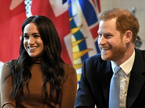 Prince Harry and his wife Meghan, Duchess of Sussex visit Canada House in London, England on  Jan. 7, 2020.