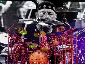 Neil Peart of Rush performs at RBC Bluesfest in Ottawa on July 8, 2013.