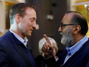 Conservative pasrty leadership candidate Peter MacKay, left, attends an event in Ottawa on Jan. 26, 2020.