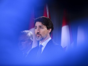 Prime Minister Justin Trudeau holds a press conference at the National Press Theatre in Ottawa on Friday, Jan. 17, 2020.