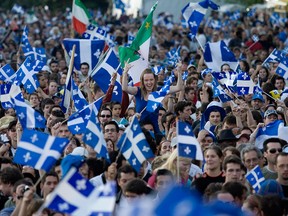 A huge crowd enjoys a St. Jean Baptist concert in Montreal on June 24, 2008.