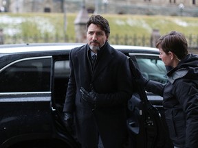 Prime Minister Justin Trudeau arrives to speak at a press conference in Ottawa on Jan. 11, 2020, regarding the downing of Ukraine International Airlines Flight 752.